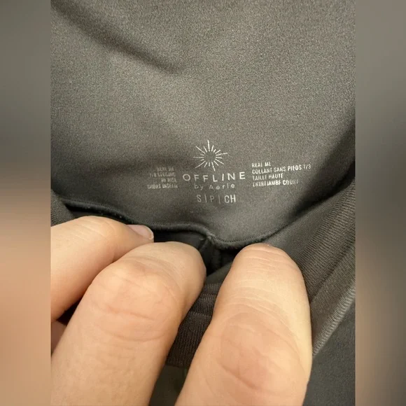 Aerie Offline Gray 7/8 Hi Rise Leggings Size Small Workout Yoga Athleisure - Picture 3 of 5